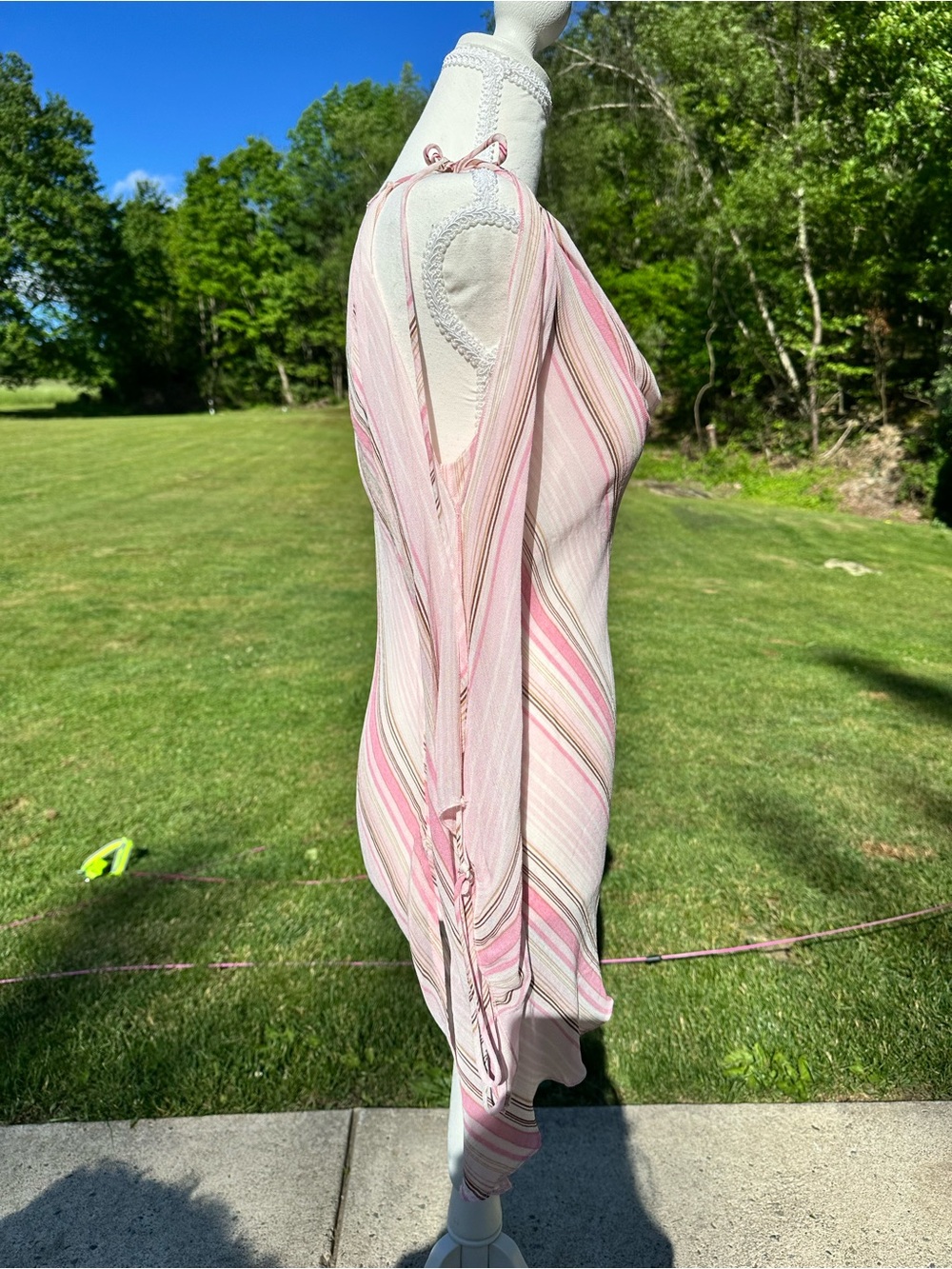 Y2K Long Sleeve Pink Sheer Blouse - Picture 3 of 5